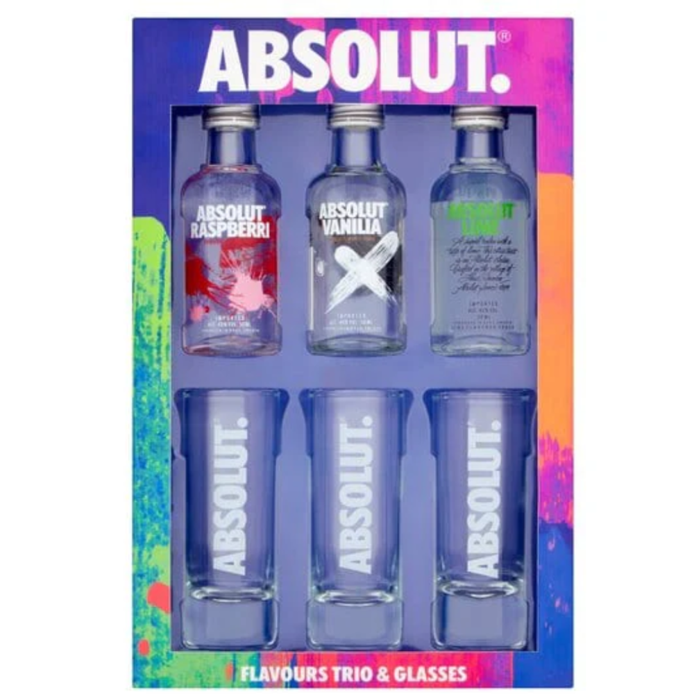 Absolut Vodka Flavours Gift Pack With Glasses